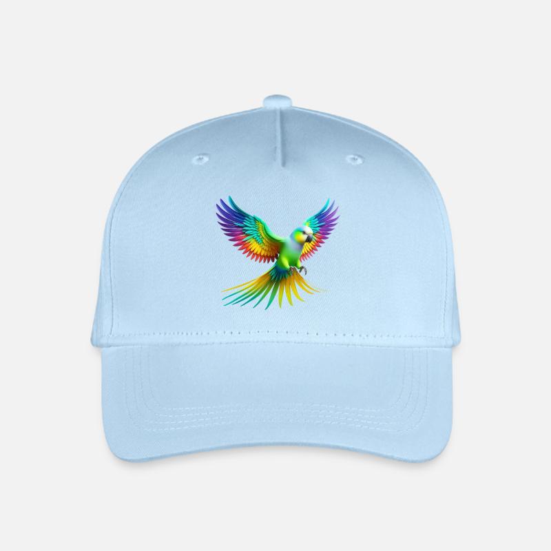 Regenbogensittich (02) - Kinder Bio Basecap - Hellblau