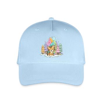 Tiger baby in rainbow land - Organic Kids’ Baseball Cap - light blue - Front