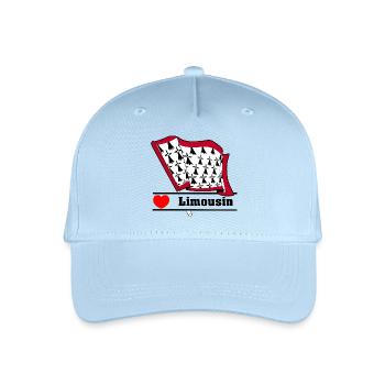 Limousin-Flagge mit Herz - Kinder Bio Basecap - Hellblau - Vorne