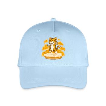 Tiger auf Käsewolke - Kinder Bio Basecap - Hellblau - Vorne