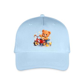 Kids Shirt Bear Cleaning Tricycle Spring Cleaning - Organic Kids’ Baseball Cap - light blue - Front