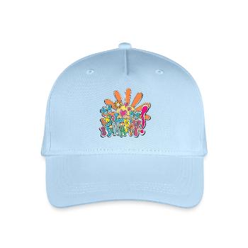 Illustration  de Joie Colorée - Casquette de baseball bio Enfant - bleu clair - Devant