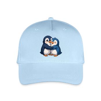 Kuschelige Pinguin-Umarmung - Kinder Bio Basecap - Hellblau - Vorne