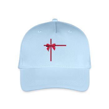Elegante dekorative Schleifenillustration - Kinder Bio Basecap - Hellblau - Vorne