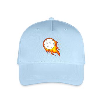 Unihockey Ball so schnell dass er brennt - Kinder Bio Basecap - Hellblau - Vorne