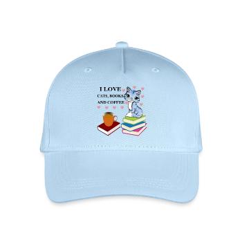 livres et café doux belle lecture - Casquette de baseball bio Enfant - bleu clair - Devant