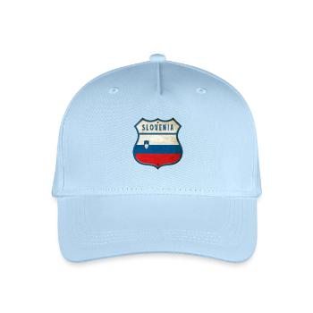 Slowenien Flaggen Wappen Design - Kinder Bio Basecap - Hellblau - Vorne