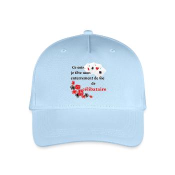 Futur Marié Poker. Enterrement vie célibataire EVG - Casquette de baseball bio Enfant - bleu clair - Devant