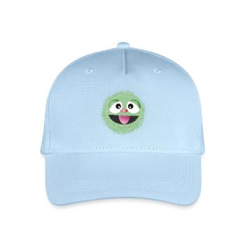 knuffiges mintgrünes witziges Monster Gesicht - Kinder Bio Basecap - Hellblau - Vorne