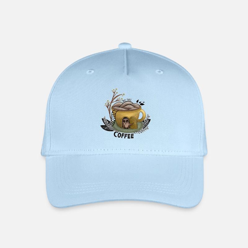 But First Coffee Owl - Kinder Bio Basecap - Hellblau