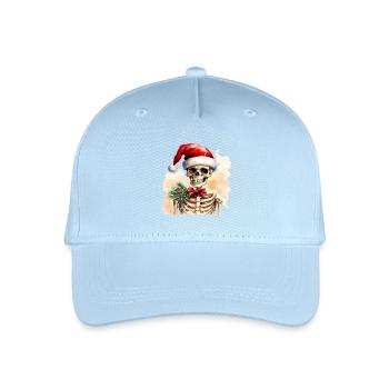 Watercolor skeleton with santa hat - Organic Kids’ Baseball Cap - light blue - Front