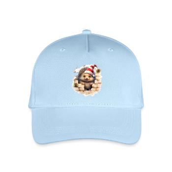 Weihnachtsigel in der Mauer - Kinder Bio Basecap - Hellblau - Vorne