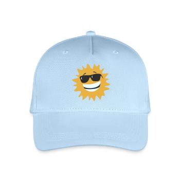 Sunburst Smiling with Sunglasses - Organic Kids’ Baseball Cap - light blue - Front