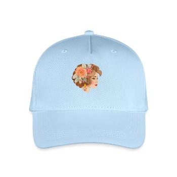 Beautiful lady in bohemian chic style - Organic Kids’ Baseball Cap - light blue - Front