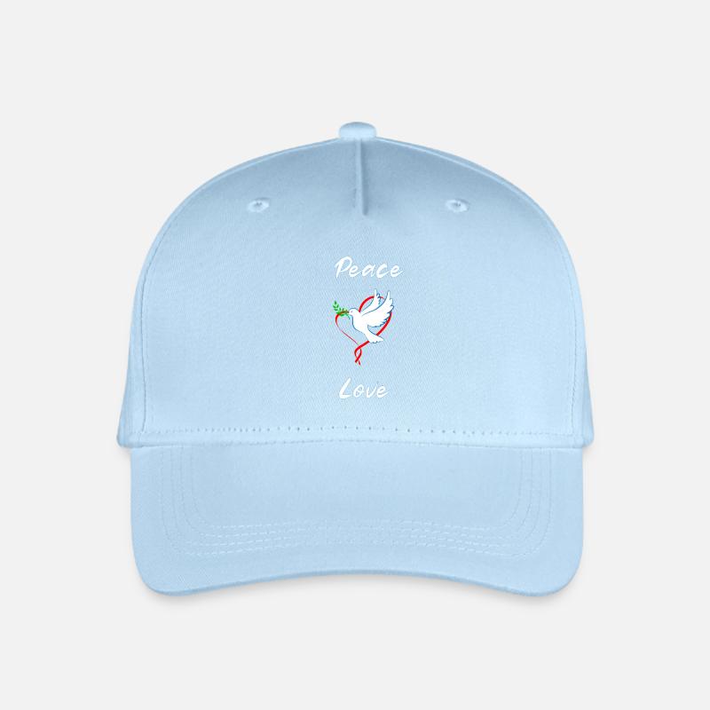 Frieden und Liebe - Kinder Bio Basecap - Hellblau