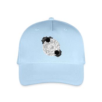Grabstein Ornament, Rosenblüte, goth - Kinder Bio Basecap - Hellblau - Vorne