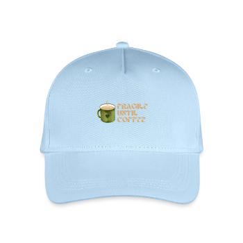 Fragile Until Coffee – Lustiges Kaffee-Design - Kinder Bio Basecap - Hellblau - Vorne