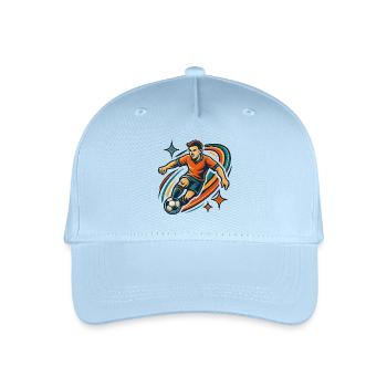 Conception dynamique de joueur de football debout - Casquette de baseball bio Enfant - bleu clair - Devant