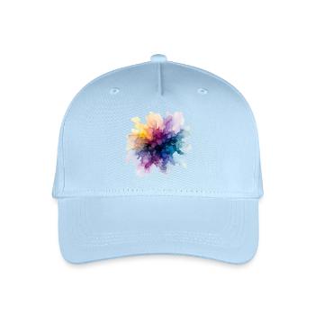 Color Explosion: Abstract Watercolor Color Frenzy - Organic Kids’ Baseball Cap - light blue - Front