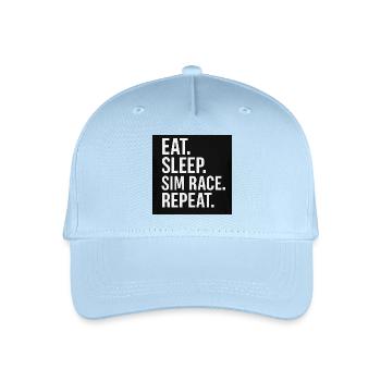 EAT.SLEEP.SIM RACE.REPEAT - Kinder Bio Basecap - Hellblau - Vorne