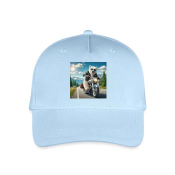 Ours en moto en aventure dans la montagne - Casquette de baseball bio Enfant - bleu clair - Devant