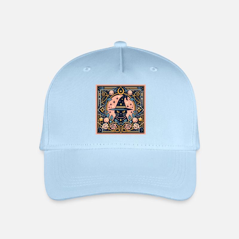 Chat  Sorcière  - Casquette de baseball bio Enfant - bleu clair