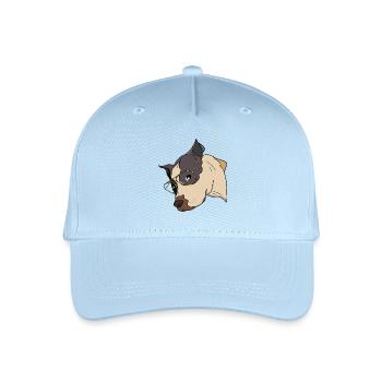 Stilvoller Hund mit goldener Brille - Kinder Bio Basecap - Hellblau - Vorne
