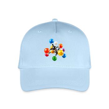 Modèle de structure moléculaire coloré - Casquette de baseball bio Enfant - bleu clair - Devant