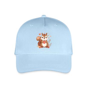 Herbstliches Eichhörnchen mit heißem Kakao - Kinder Bio Basecap - Hellblau - Vorne
