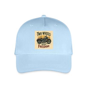 Two Wheels, Infinite Freedom - Organic Kids’ Baseball Cap - light blue - Front