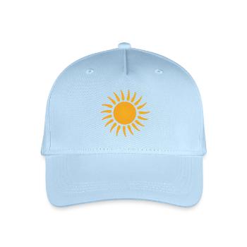 Sunburst Orange Sun Graphic - Organic Kids’ Baseball Cap - light blue - Front