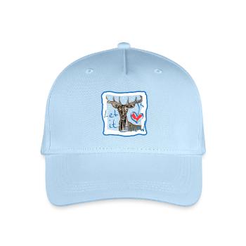 Hirschmotiv let it snow  - Kinder Bio Basecap - Hellblau - Vorne