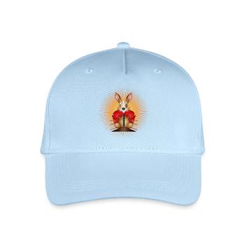 Boxendes Känguru – Lustiges Boxer-Motiv - Kinder Bio Basecap - Hellblau - Vorne