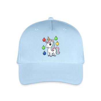 Cute Christmas Unicorn - Organic Kids’ Baseball Cap - light blue - Front