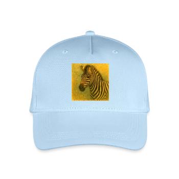 Zebra in golden tones - Organic Kids’ Baseball Cap - light blue - Front