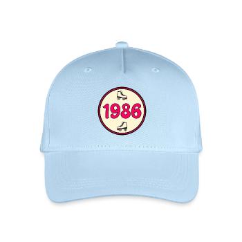 Geburtstag 1986 Rollschuhfahren - Kinder Bio Basecap - Hellblau - Vorne
