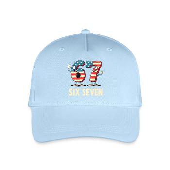US Flag 67 Memes Six Seven - Organic Kids’ Baseball Cap - light blue - Front