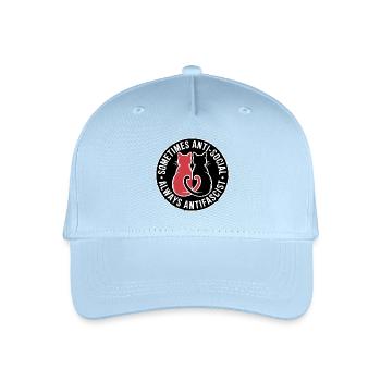 Anti Social Antifa - Antifascist Merch - Organic Kids’ Baseball Cap - light blue - Front