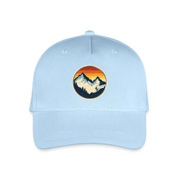 Sunset Mountains Vintage Cyclist Mountainbike - Kinder Bio Basecap - Hellblau - Vorne