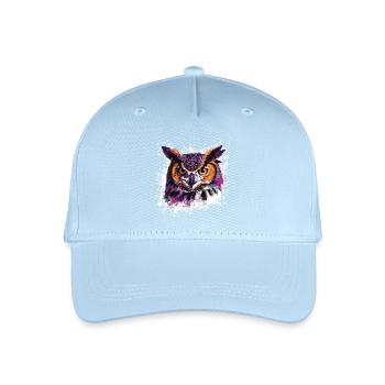 Eule Tier Nachteule - Kinder Bio Basecap - Hellblau - Vorne