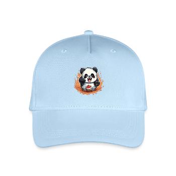 Panda Fire Cupcake Cartoon - Organic Kids’ Baseball Cap - light blue - Front