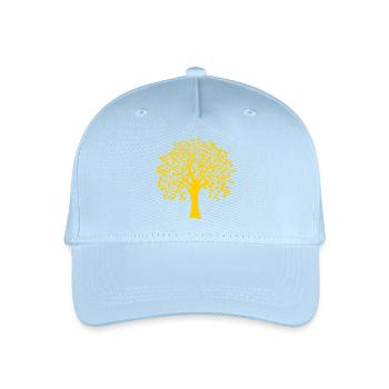 Base Yellow Jumbo Tree Print Silhouette - Organic Kids’ Baseball Cap - light blue - Front
