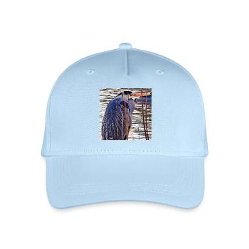 Héron cendré au lac - Photographie de nature Faune - Casquette de baseball bio Enfant - bleu clair - Devant
