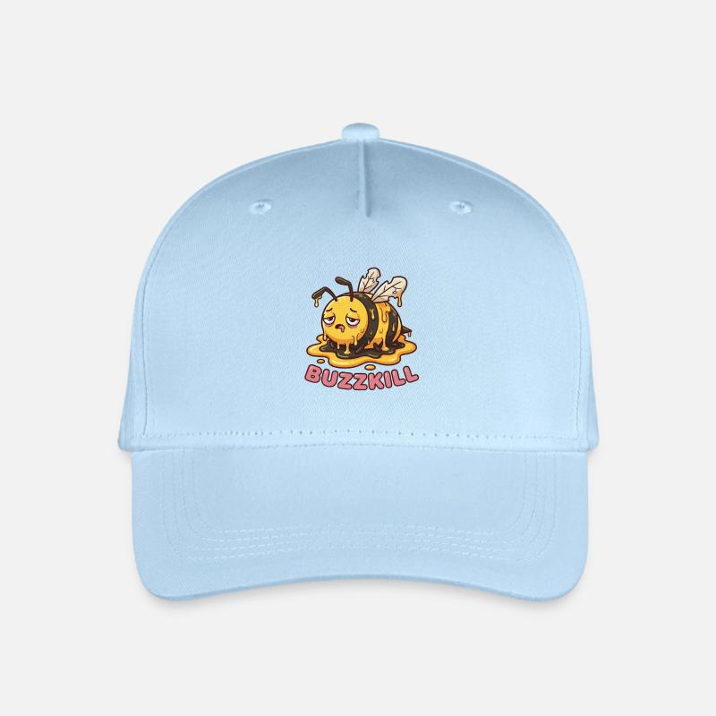 Don't Be A Buzzkill - Funny Bee Design - Organic Kids’ Baseball Cap - light blue