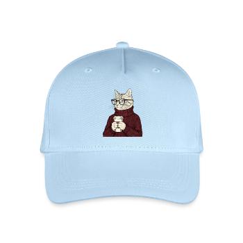 Sophisticated Coffee Cat  - Kinder Bio Basecap - Hellblau - Vorne