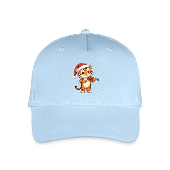 Weihnachts-Tigerkatze spielt Geigenkunst - Kinder Bio Basecap - Hellblau - Vorne