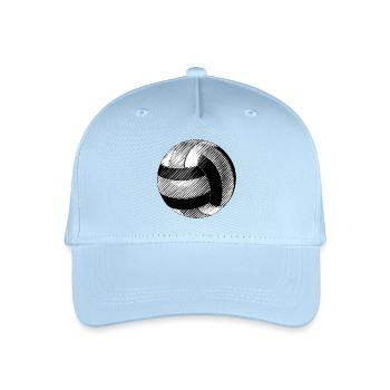 Volleyball Schwarz-Weiß-Zeichnung - Kinder Bio Basecap - Hellblau - Vorne