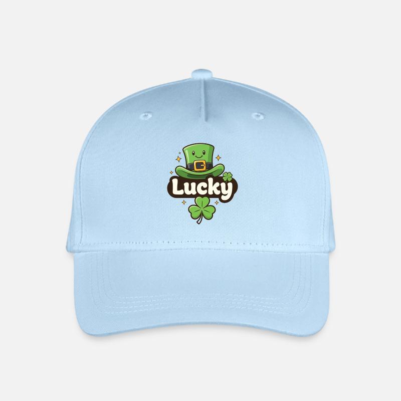 Lucky Leprechaun-Hut-Cartoon - Kinder Bio Basecap - Hellblau