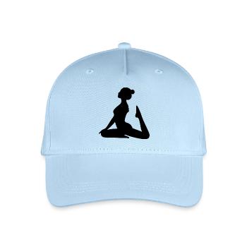 Yoga Silhouetten schwarz Schattenfigur Meditation - Kinder Bio Basecap - Hellblau - Vorne