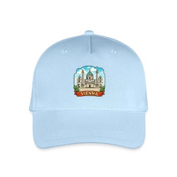 Wiener, Österreich Karlskirche Retro-Bandemblem - Kinder Bio Basecap - Hellblau - Vorne